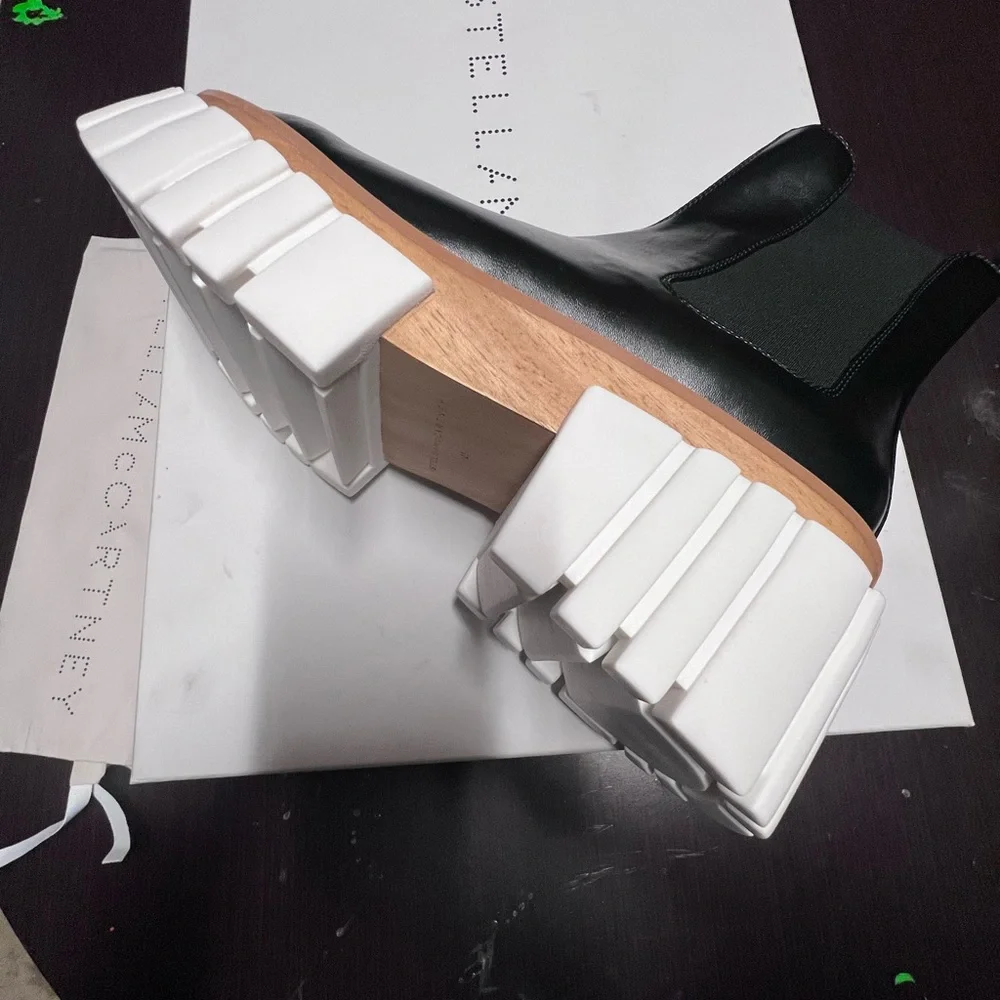 ❌SOLD❌ Stella McCartney Emilie Platform Chelsea Boots Black Size 41EU/11US - Picture 5 of 14